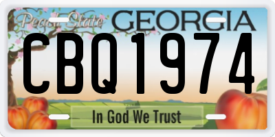 GA license plate CBQ1974