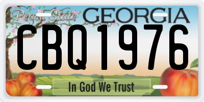GA license plate CBQ1976