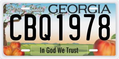 GA license plate CBQ1978