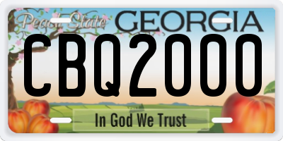 GA license plate CBQ2000