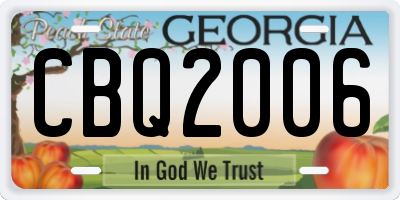 GA license plate CBQ2006