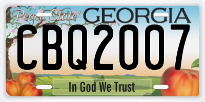 GA license plate CBQ2007