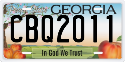 GA license plate CBQ2011