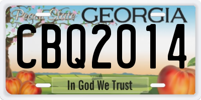 GA license plate CBQ2014