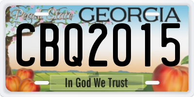 GA license plate CBQ2015