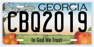 GA license plate CBQ2019