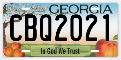 GA license plate CBQ2021