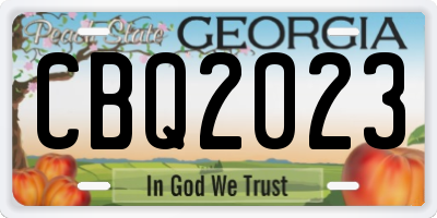 GA license plate CBQ2023