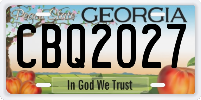 GA license plate CBQ2027