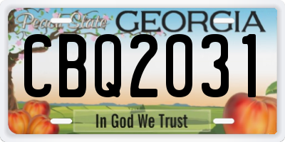 GA license plate CBQ2031