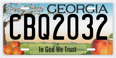 GA license plate CBQ2032