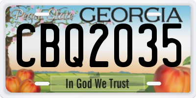 GA license plate CBQ2035