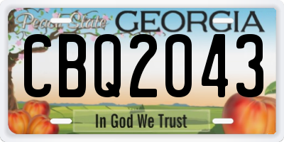 GA license plate CBQ2043