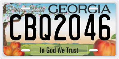 GA license plate CBQ2046