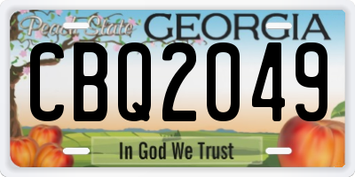 GA license plate CBQ2049