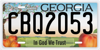 GA license plate CBQ2053