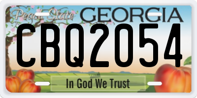 GA license plate CBQ2054