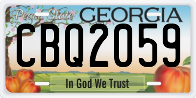 GA license plate CBQ2059