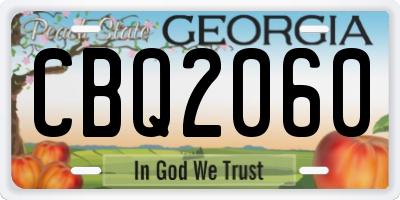 GA license plate CBQ2060