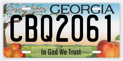 GA license plate CBQ2061