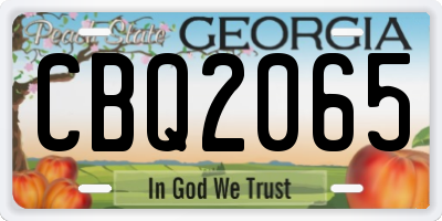 GA license plate CBQ2065