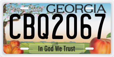 GA license plate CBQ2067