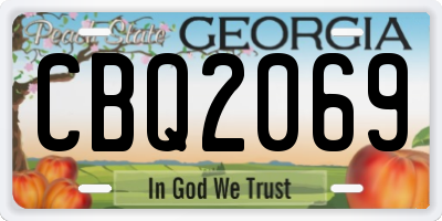 GA license plate CBQ2069