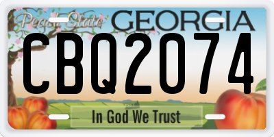 GA license plate CBQ2074