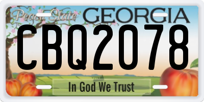 GA license plate CBQ2078