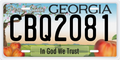 GA license plate CBQ2081