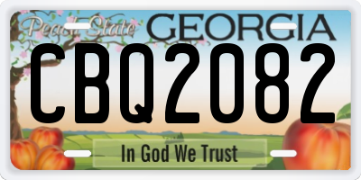 GA license plate CBQ2082