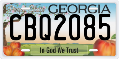 GA license plate CBQ2085