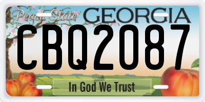 GA license plate CBQ2087