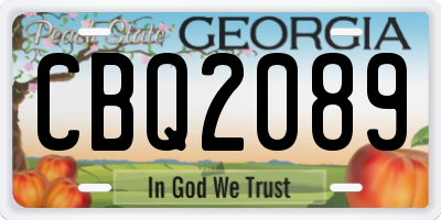 GA license plate CBQ2089