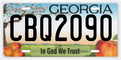 GA license plate CBQ2090