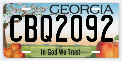 GA license plate CBQ2092