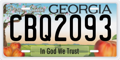 GA license plate CBQ2093