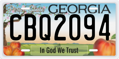 GA license plate CBQ2094