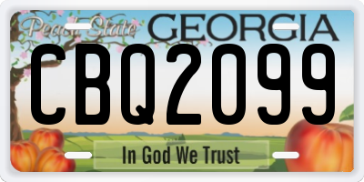 GA license plate CBQ2099