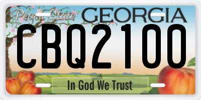 GA license plate CBQ2100