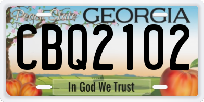GA license plate CBQ2102