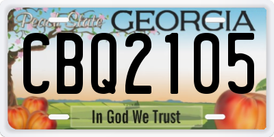 GA license plate CBQ2105