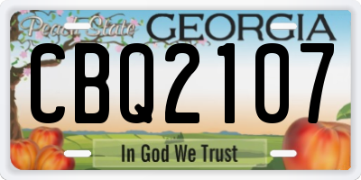 GA license plate CBQ2107