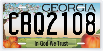 GA license plate CBQ2108