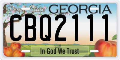 GA license plate CBQ2111