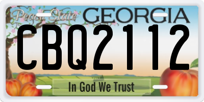 GA license plate CBQ2112