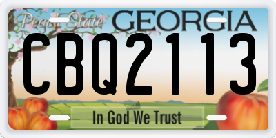 GA license plate CBQ2113