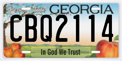 GA license plate CBQ2114