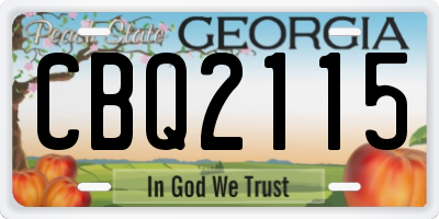 GA license plate CBQ2115