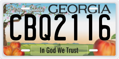 GA license plate CBQ2116